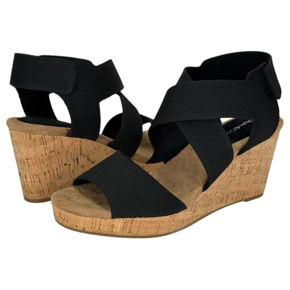 Style & Co. Sicilyy Black Cross Strap Cork Womens Wedge Sandals Size 10M - Picture 11 of 13